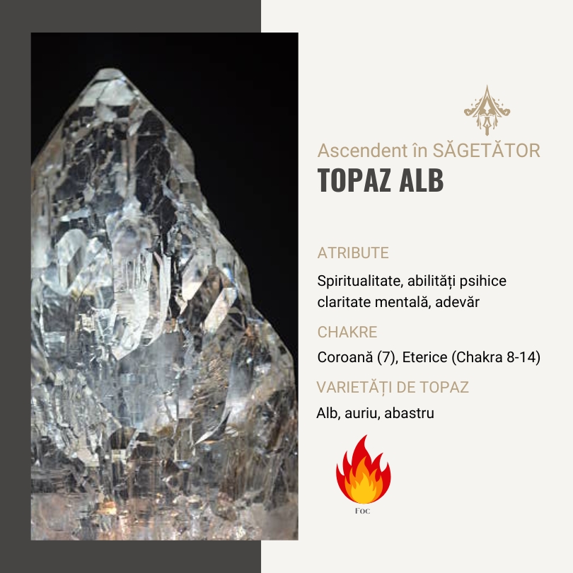 Cristalul Ascendentului Zodiacal în Săgetător/ Topaz