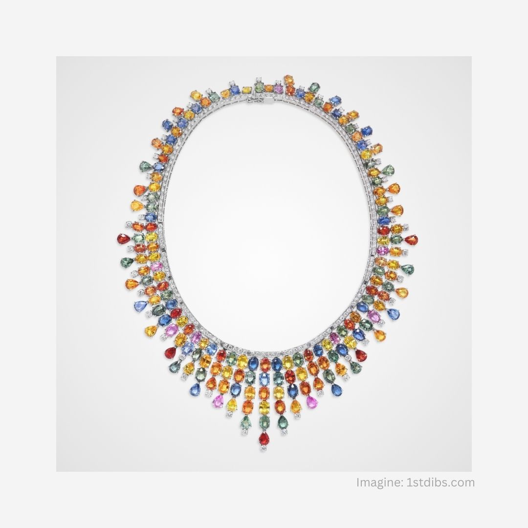 Colier Emilio Jewelry cu safire multicolore